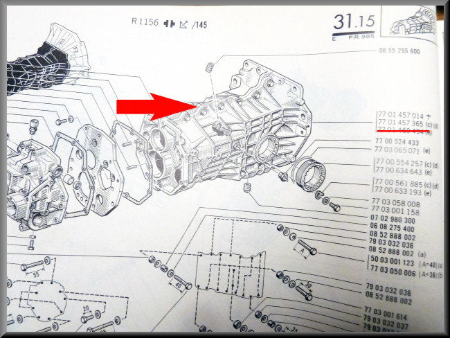Versnellingsbak behuizing 5 bak (2 helften) – Renault 16 – OEM 7701457365