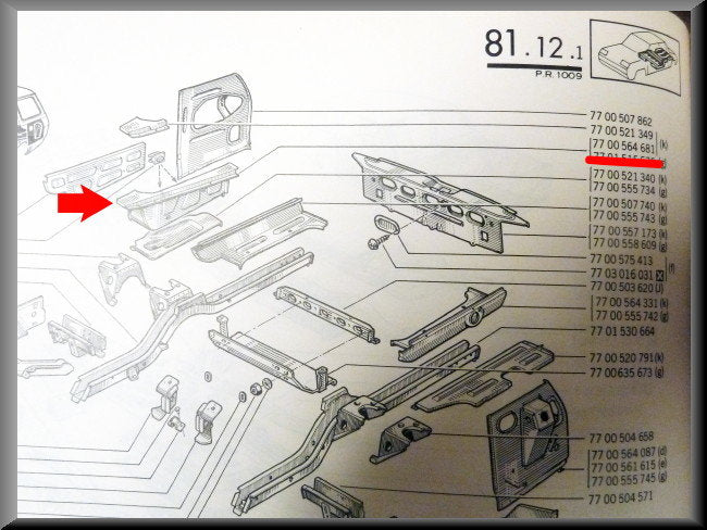 Reservewiel bak Break – Renault 12 – OEM 7700564681