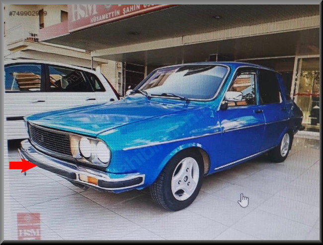 Pare-chocs avant avec bande en caoutchouc – Renault 12 type 2