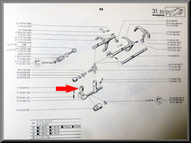 Silent bloc schakelstang – Renault 12 – Renault 16 - Renault 5 - OEM 7700544671A