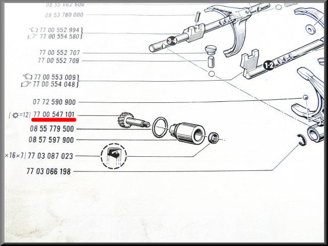 Speedometer cable drive - Lotus Europa - Renault 16 (4-speed) - OEM 0830051900