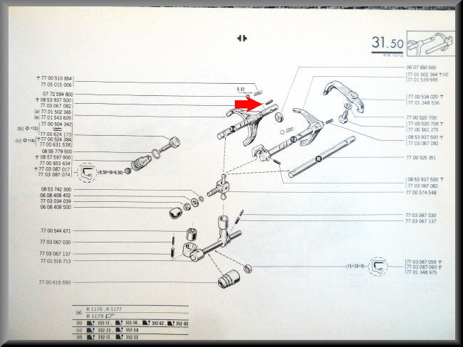 Borgpen schakelvork – Renault 12 – Renault 15 - Renault 17 - OEM 0853937500