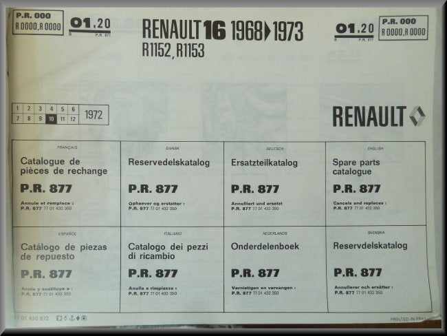 P.R. 877 édition 6 – Renault 16 TL, L