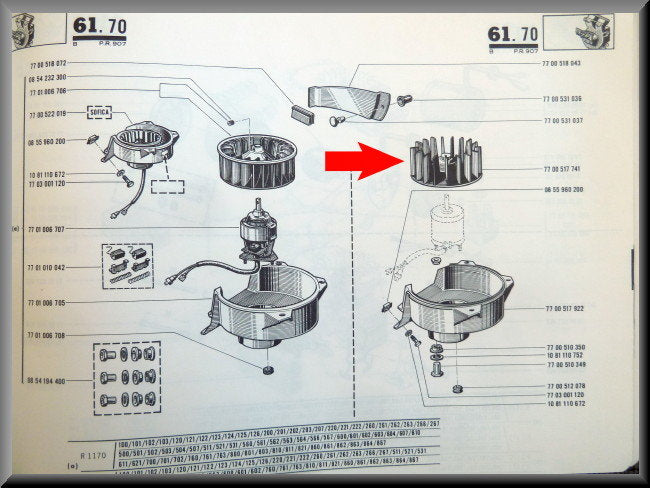 Ventilator bladen – Renault 12 – OEM 7700517741