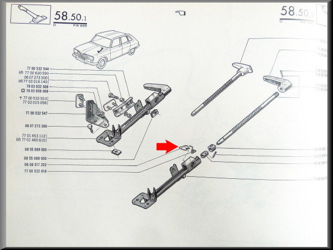 Handbrake blocking pawl.