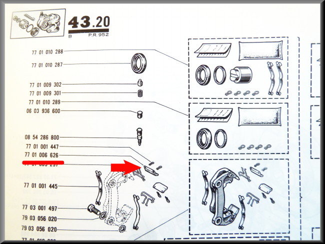 Plaquettes de fixation d'étrier de frein – Renault 12 Gordini – Renault 17 Gordini - OEM 7701006626