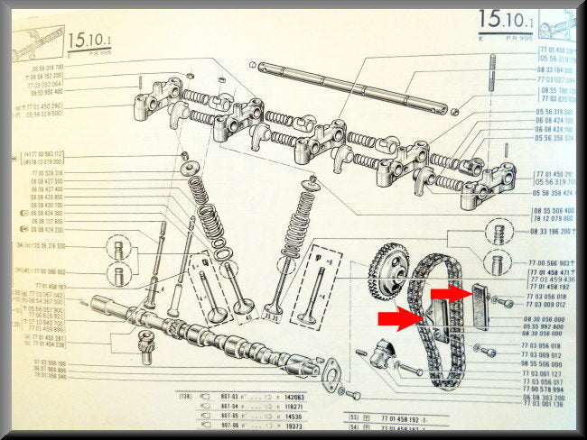 Guides de chaîne de distribution – Renault 12 Gordini - Renault 15 - Renault 17 - Renault 16 - – OEM 0830056000