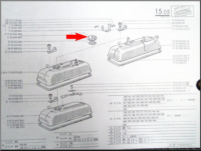 Bouchon de remplissage d'huile – Renault 16