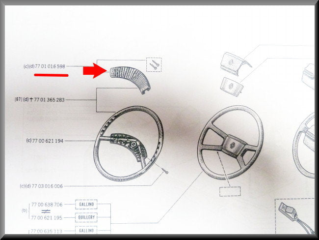 Afdekkap stuurwiel – Renault 12 – OEM 7701016598
