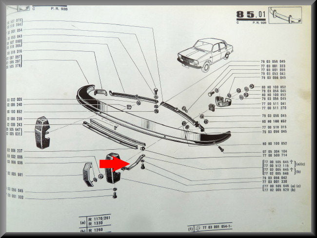 Support de pare-chocs avant gauche – Renault 12 – OEM 7700505645