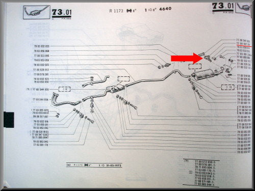 Support d'échappement – Renault 12 – OEM 7700507201