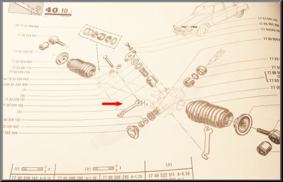 Réglage en hauteur boîtier de direction 3 mm – Renault 16
