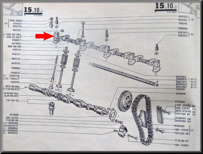 Support d'arbre à cames – Renault 16 TL, L – OEM 0556261900