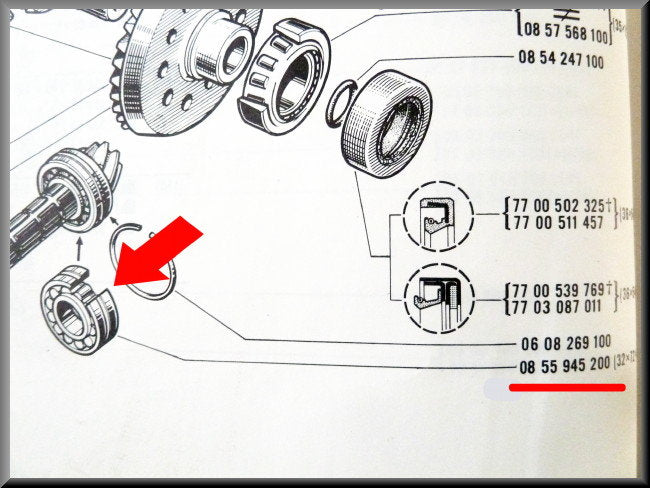 Roulement de pignon, gorge décentrée (32x72x19) boîte 385 – Renault 16 (1973 1975) – Renault 12 - Renault 5 - Alpine -OEM 0855945200