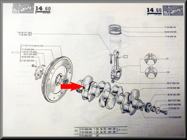 Vilebrequin (rectifié) – Renault 16 TX, TL, TS – OEM 0256548400