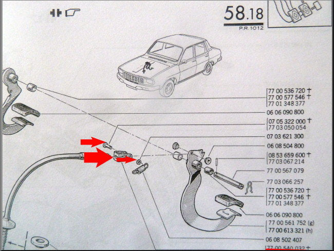 Kit de réparation support câble d'embrayage – Renault 12 - Renault 15 - Renault 17 - Renault 16 – OEM 7700540032
