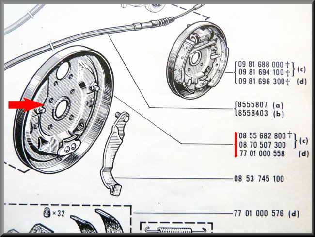Remankerplaat rechts (Bendix) – Renault 16 L (1150) – OEM 0870507300