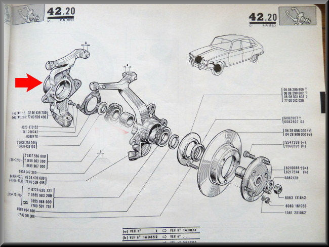 Fusée droite – Renault 16 L (1150) – OEM 0256439700