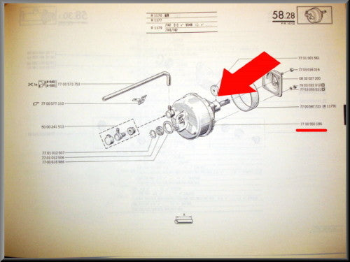 Servofrein – Renault 12 – Renault 15 - Renault 17 - OEM 7700550186