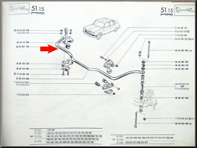 Stabilisatorstang voorzijde – Renault 16 – OEM 0256474400