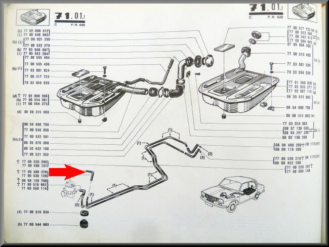 Flexible de pompe à essence – Renault 12 – Renault 16 - OEM 7700500376