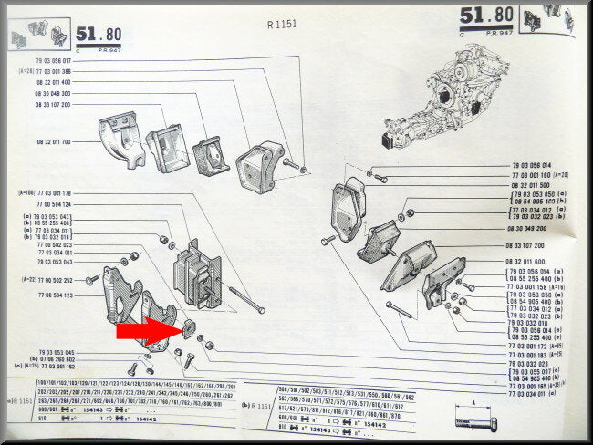 Gearbox support retaining plate – Renault 16 – OEM 7700502023