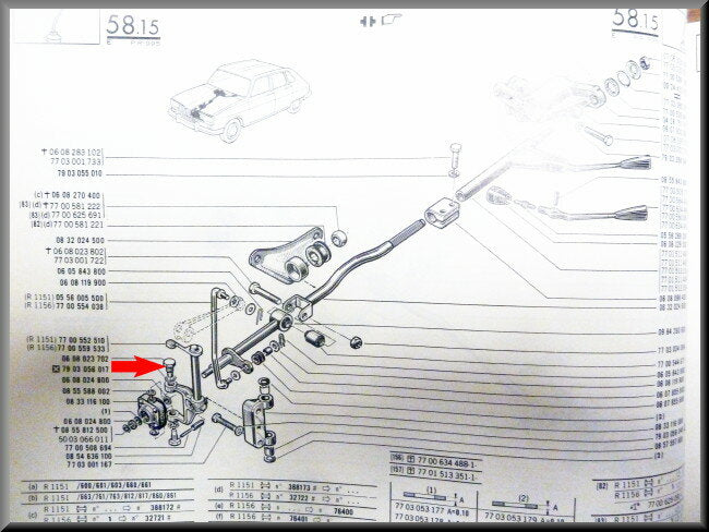 Centreerbout schakelmechanisme – Renault 16 – OEM 0608023702