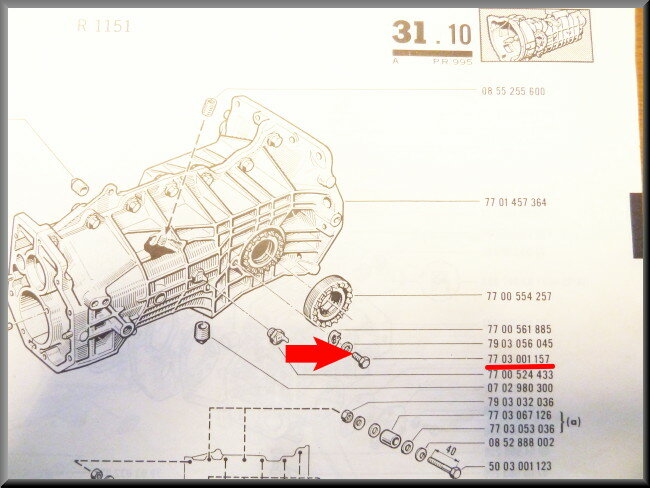 Boulon M8x15 (passivé jaune) – Renault 16 – OEM
