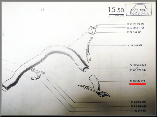 Bouclier thermique, collecteur d'admission d'air – Renault 16 TX, TS – OEM 7700564728