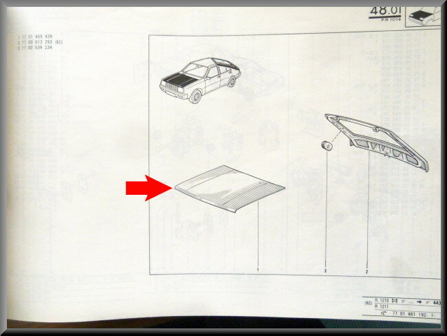 Bonnet – Renault 14 – OEM 7701459439 – NOS
