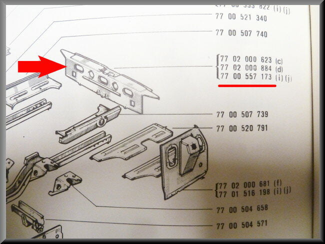 Achter paneel binnenzijde – Renault 12 Break – OEM 7700557173