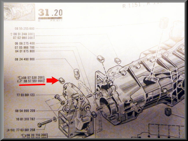 Guide bush (336 gearbox) – Renault 16 – OEM 0857551000