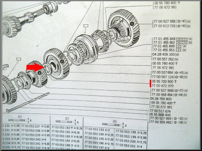 Bague d'arrêt pignons arbre secondaire – Renault 12 – Renault 16 - OEM 0555720900