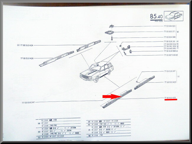 Baguette de seuil avant gauche – Renault 12 – FEO – NOP