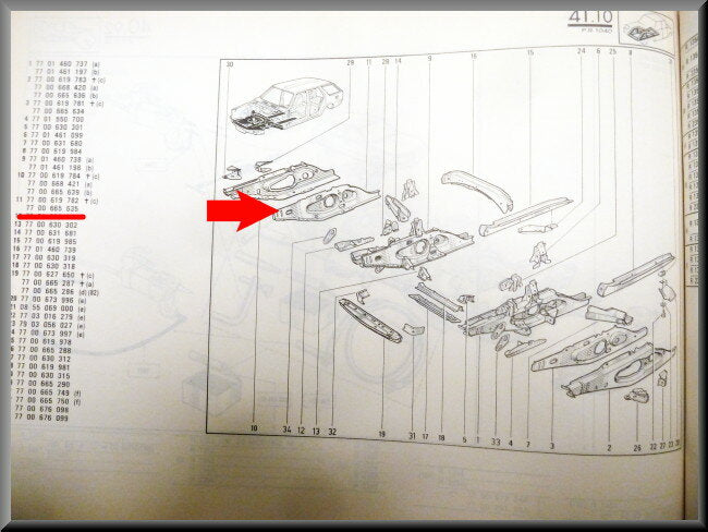 Panneau intérieur avant droit – Renault 18 – OEM 7700665635 – NOS