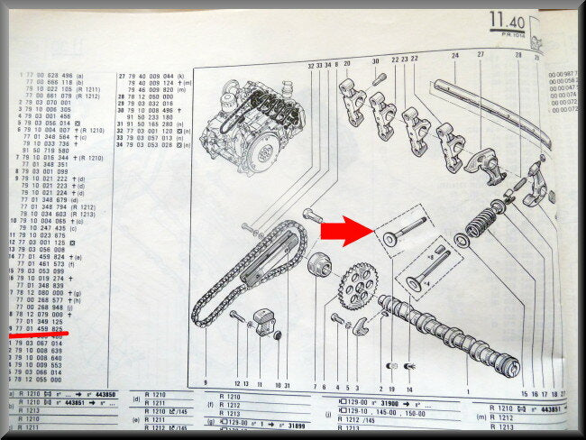 Soupape d'échappement – Renault 14 – OEM 7701459825 – NOS