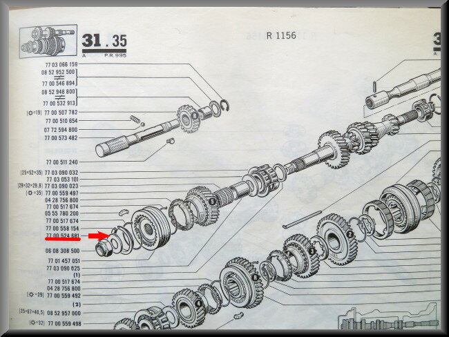 Disc spring primary shaft – Renault 16 – OEM 7700524681