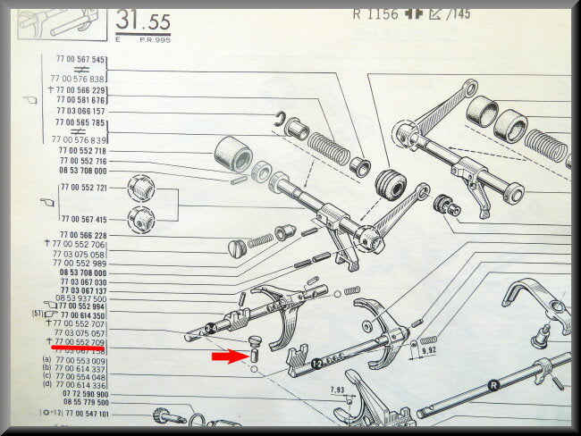 Detent pin – Renault 16 – OEM 7700552709