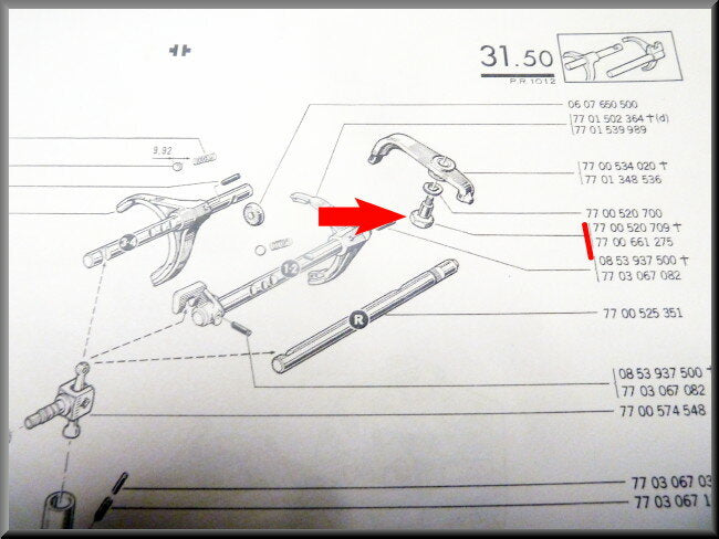 Bout schakelvork – Renault 12 – Renault 16 - OEM 7700520709