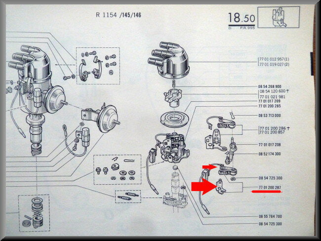 Jeu de balais de charbon alternateur – Renault 16 – OEM 7701200287