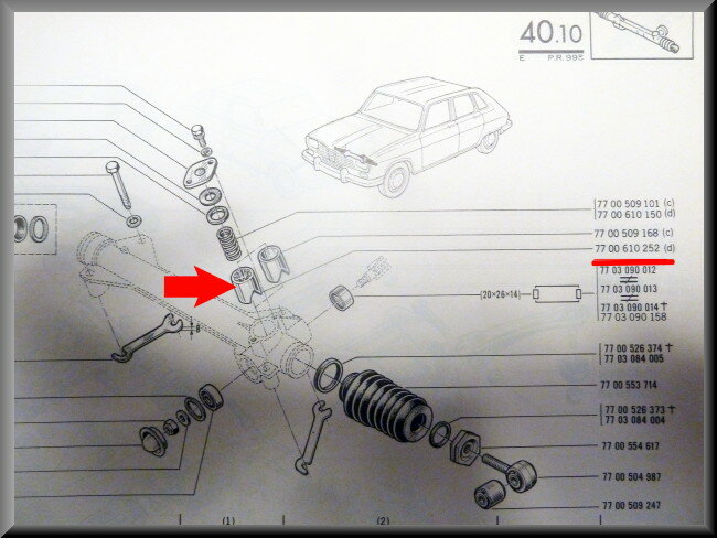 Steering rack guide bush – Renault 15 - Renault 16 - Renault 20 - Renault various – OEM 7700610252