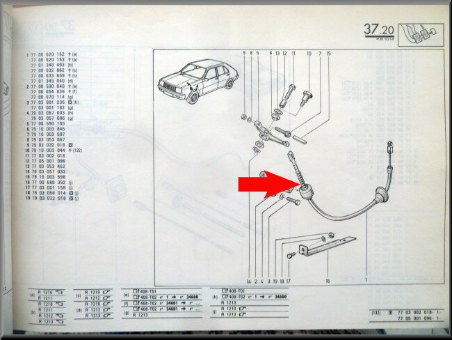 Câble d'embrayage – Renault 14 – OEM 7701348493 – NOS