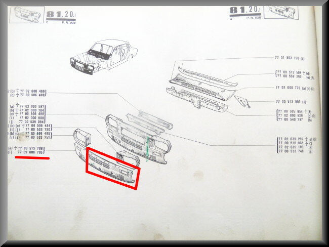 Frontplaat (R12 oude type, 3/4 deel).