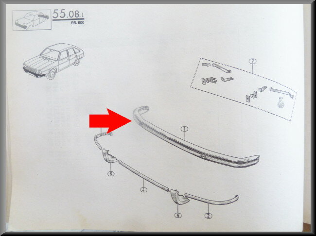 Front bumper – Renault 20 - Renault 30 (R1270) – OEM 7700585872 – NOS