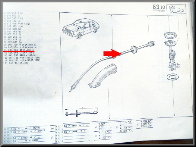 Câble de compteur de vitesse – Renault 14 – FEO 7701349050 – NOS