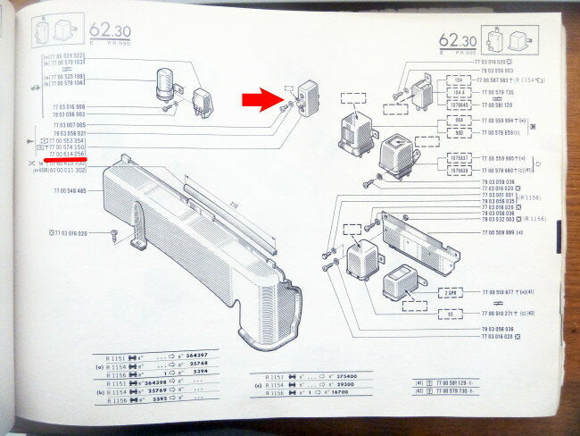 Thermische beveiliging deurvergrendeling – Renault 16 TX – OEM 7700614256