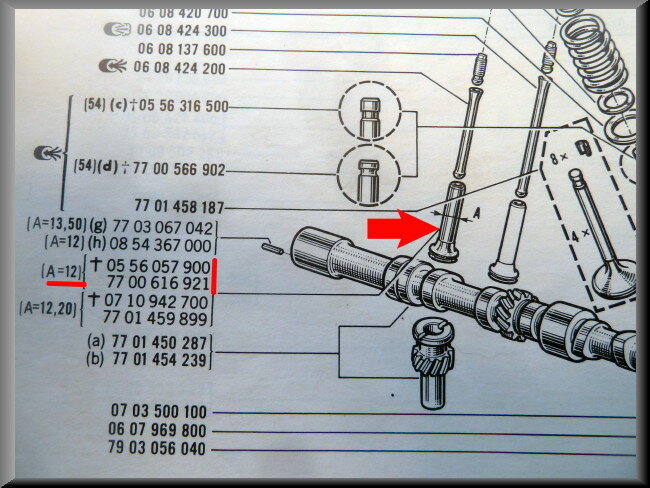 Poussoir de soupape 12 mm – Renault 16 – Renault 12 - Lotus Europa - Renault divers - OEM 7700640248 / 0556057900 / 7700616921