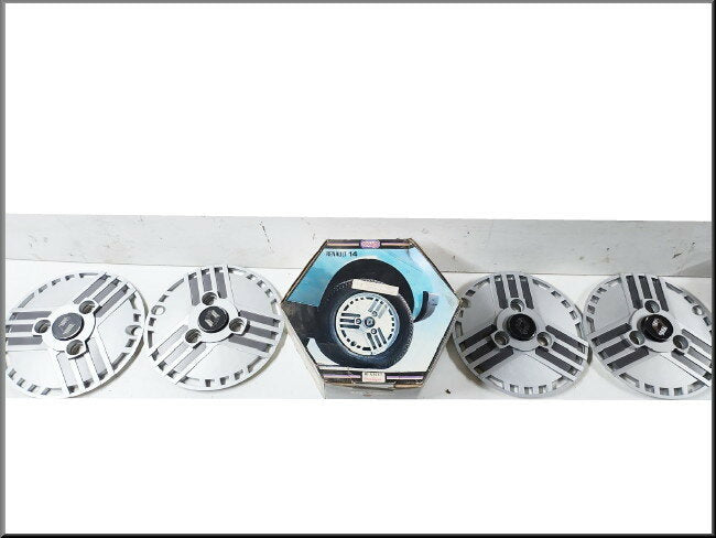 Enjoliveurs set RENAULT BOUTIQUE – Renault 14 – OEM 7701397004 / 7701396746 – NOS