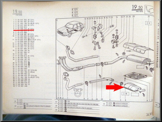 Silencieux d'échappement – Renault 20 – OEM 7700590272 – NOS