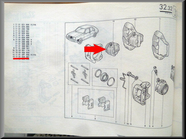 Étrier droit – Renault 14 – OEM 7701020481 – NOS